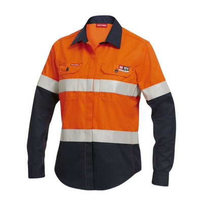 Womens Hard Yakka Protect Hi-Vis Flame Resistant Long Sleeve Work Shirt Y04050- Bannav S Bannav LLC